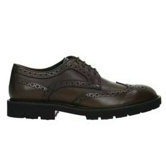 Tod\'s Brown Leather Men\'s Lace Up Derby Wingtip Brogue Dress Shoes  Size 11.5